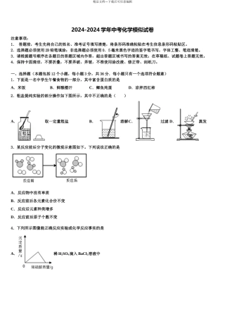 2024年江苏省无锡市新吴区中考化学全真模拟试题含解析