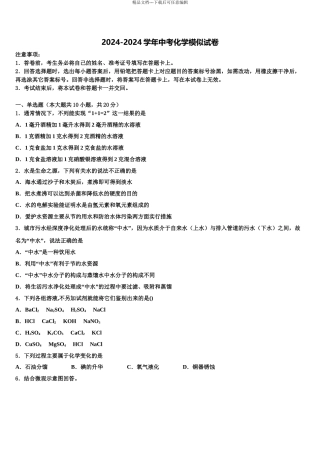 2024年江苏省无锡市江阴市南菁高级中学中考化学猜题卷含解析