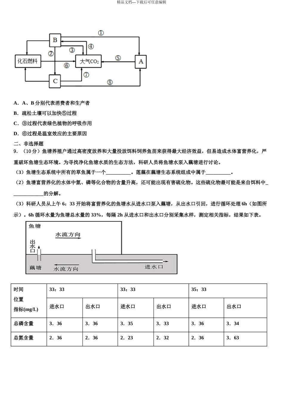 2024年江苏省盐城市亭湖区伍佑中学高三第一次调研测试生物试卷含解析_第3页