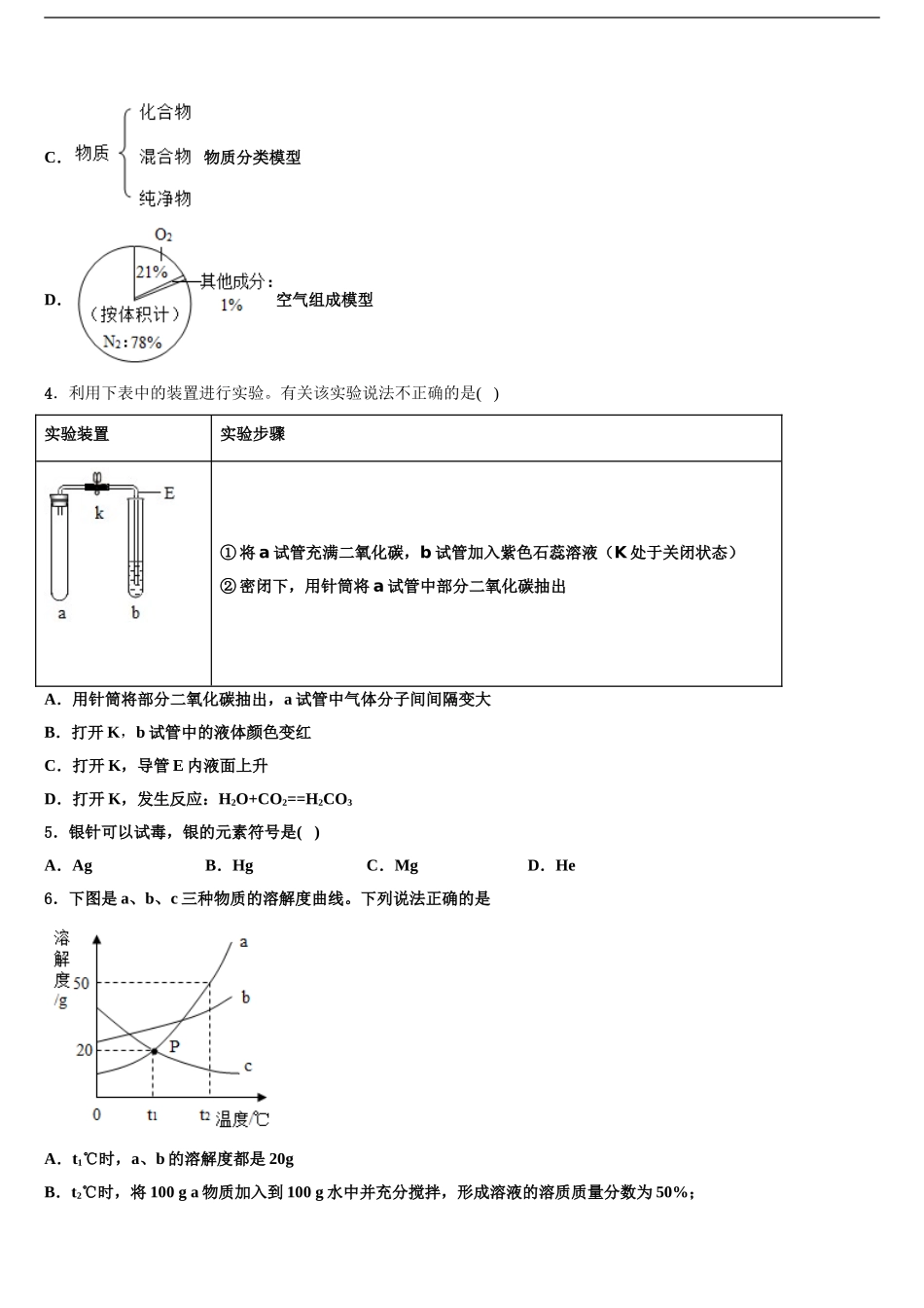 2024年江苏省苏州市太仓市重点达标名校中考化学押题试卷含解析_第2页