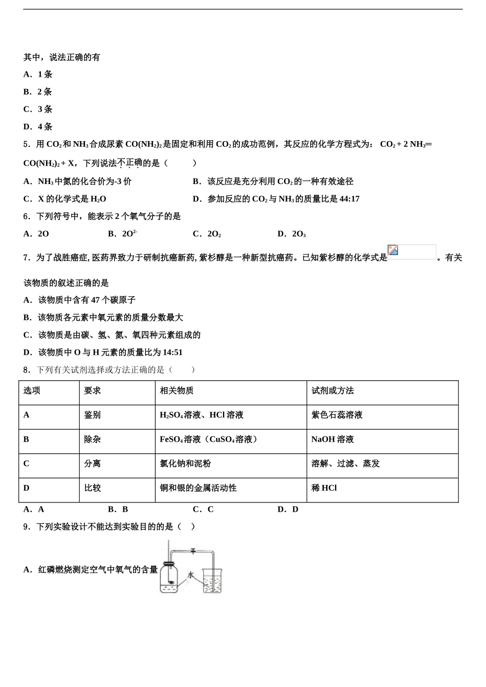 2024年江苏省苏州市常熟市中考化学对点突破模拟试卷含解析_第2页