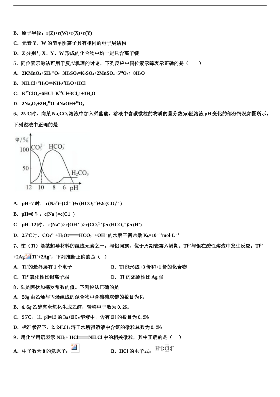 2024年江苏省苏州市陆慕高级中学高三第二次模拟考试化学试卷含解析_第2页