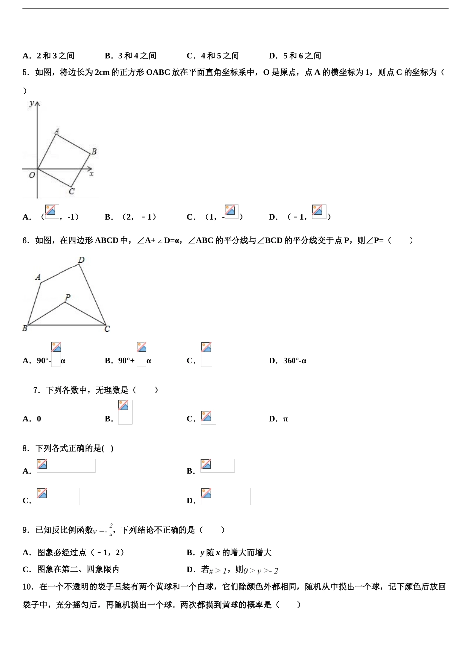 2024年江苏省连云港海州区七校联考中考考前最后一卷数学试卷含解析_第2页