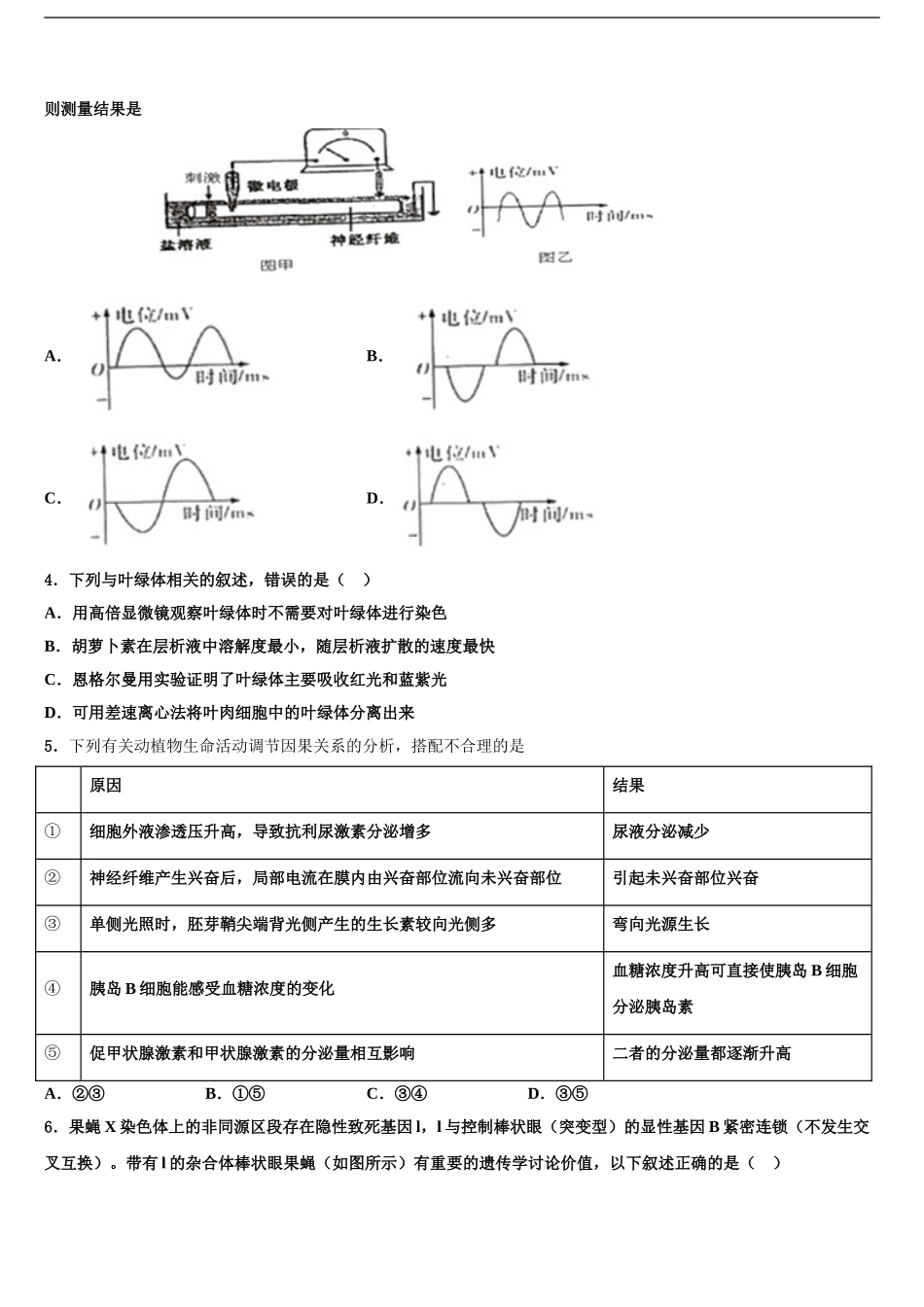 2024年江苏省重点中学高考压轴卷生物试卷含解析_第2页