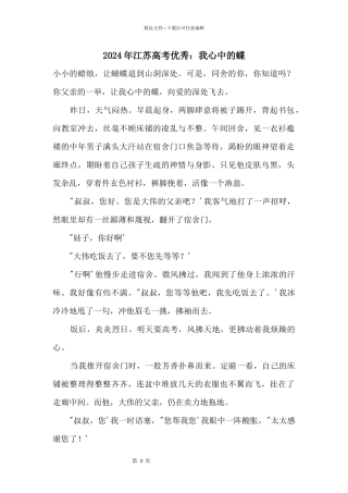 2024年江苏高考优秀：我心中的蝶