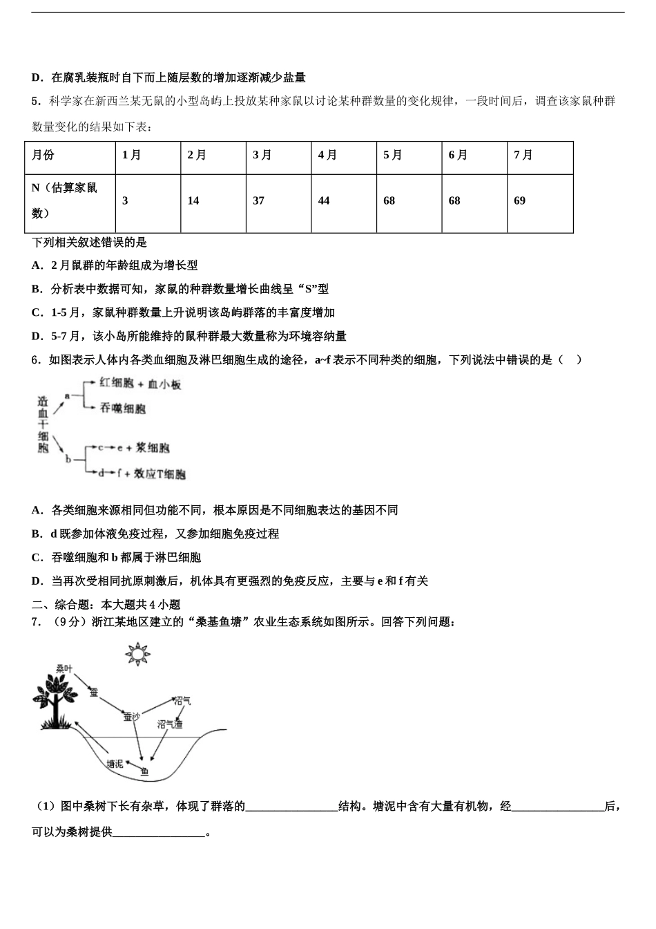 2024年江西省万载中学高考适应性考试生物试卷含解析_第2页