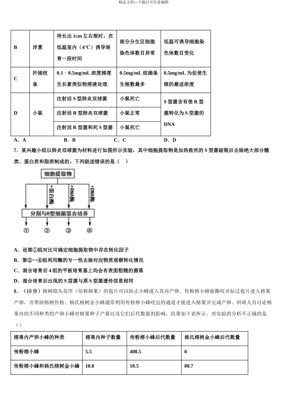 2024年江西省南昌十九中学高三二诊模拟考试生物试卷含解析_第3页
