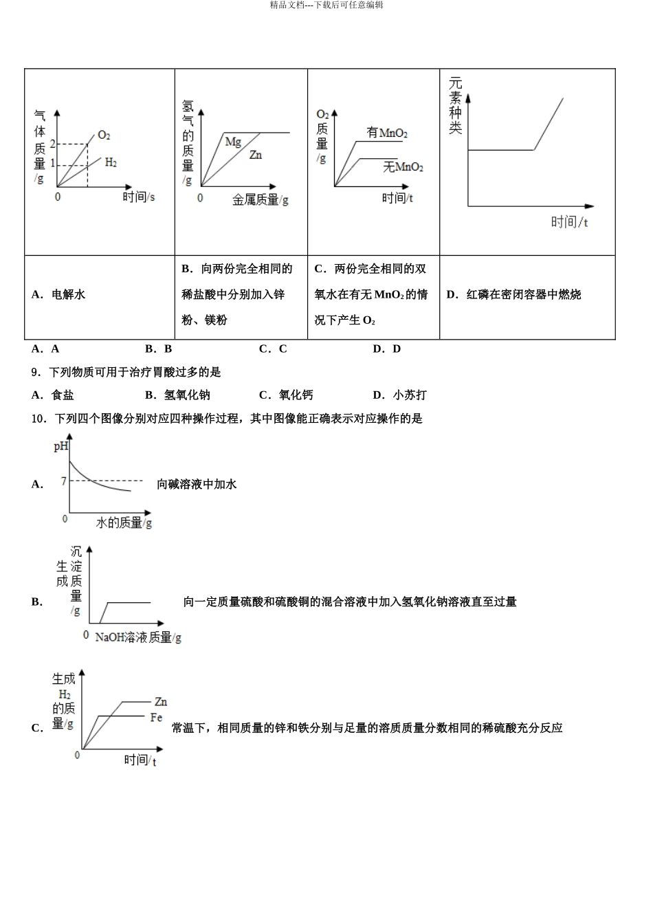 2024年江西省南昌市青山湖区达标名校中考化学模拟预测题含解析_第3页