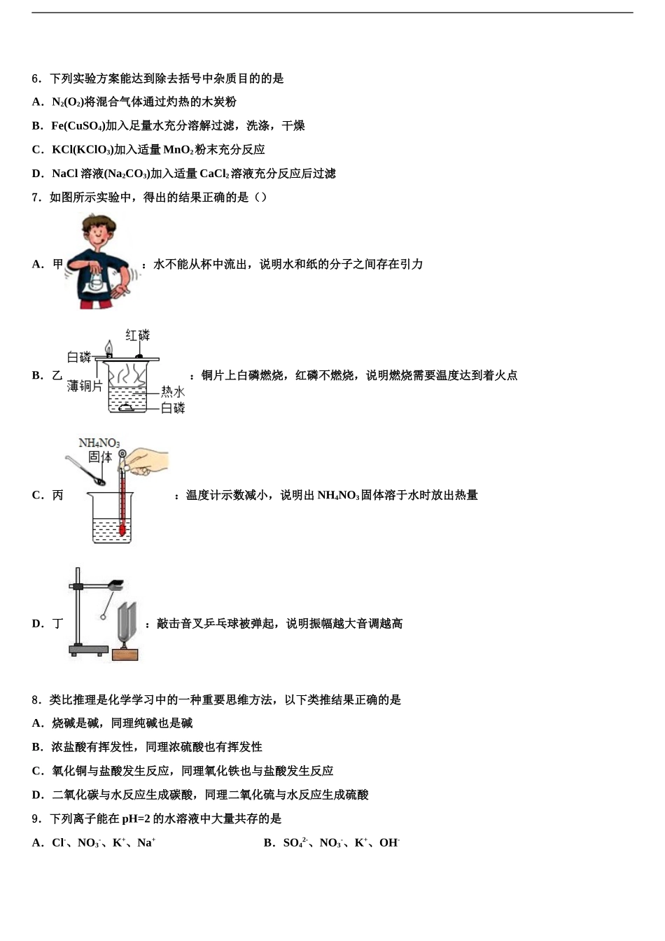 2024年江西省宜春市丰城四中学中考猜题化学试卷含解析_第2页