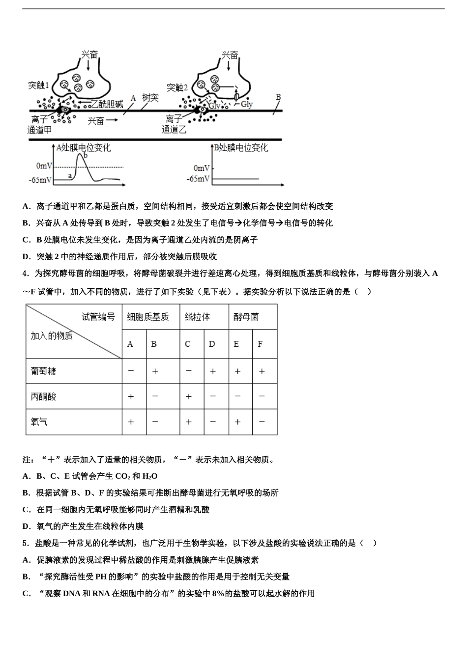 2024年江西省景德镇市重点中学高考生物必刷试卷含解析_第2页