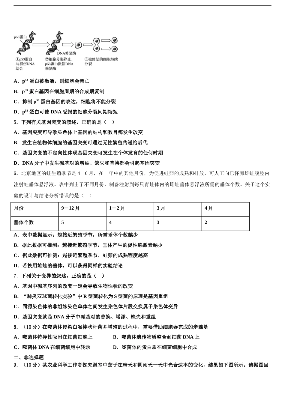 2024年江西省遂川中学高考仿真模拟生物试卷含解析_第2页