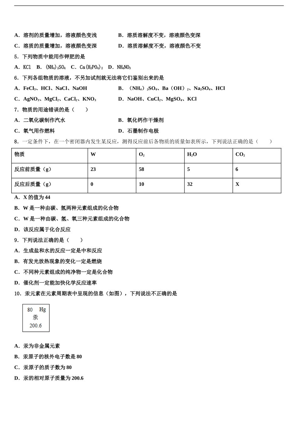 2024年江西省鄱阳县中考化学全真模拟试卷含解析_第2页