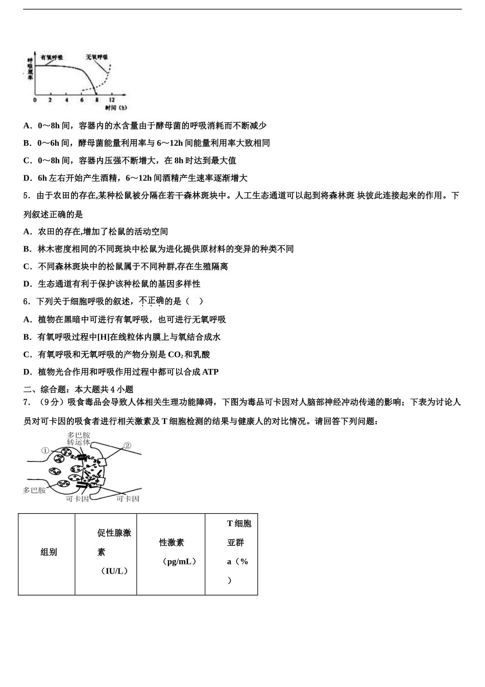 2024年江西省高安第二中学高三生物试卷含解析_第2页