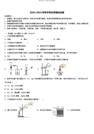 2024年河北唐山市龙华中学中考五模化学试题含解析