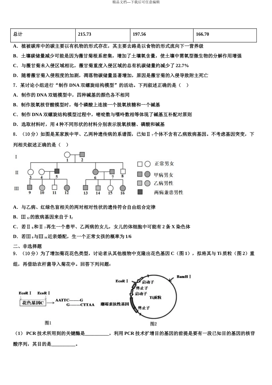 2024年河北省大名县一中高三最后一卷生物试卷含解析_第3页