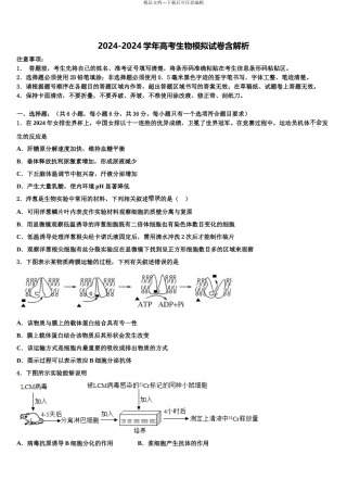 2024年河北省张家口市涿鹿中学高三最后一模生物试题含解析