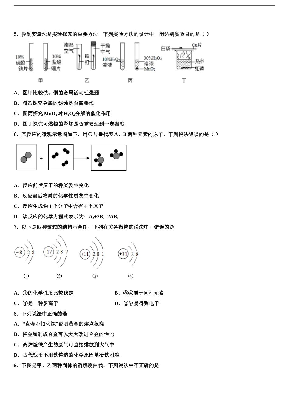 2024年河北省沧州市东光县重点名校中考冲刺卷化学试题含解析_第2页