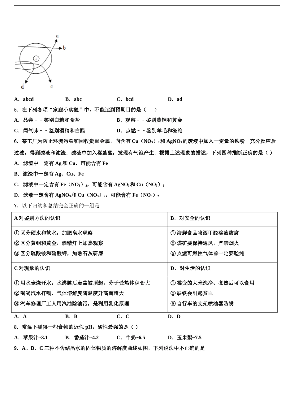 2024年河北省泊头市教研室中考化学对点突破模拟试卷含解析_第2页