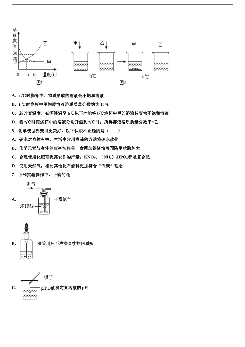 2024年河北省石家庄市平山县重点中学中考化学最后冲刺模拟试卷含解析_第2页