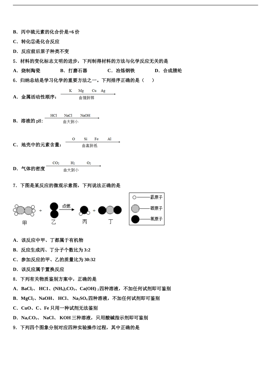 2024年河北省石家庄市裕华区重点达标名校中考五模化学试题含解析_第2页