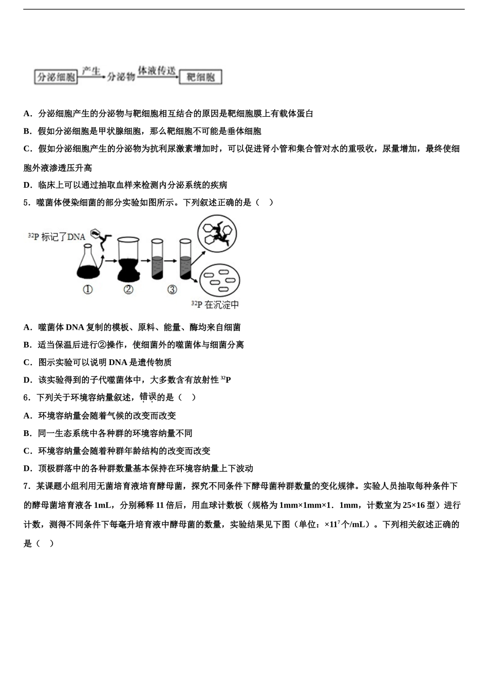 2024年河北省秦皇岛市卢龙县中学高三生物试卷含解析_第2页