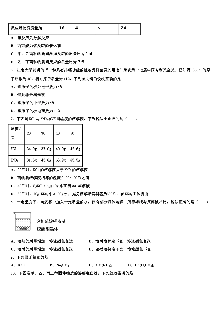 2024年河北省衡水市故城县中考化学考试模拟冲刺卷含解析_第2页