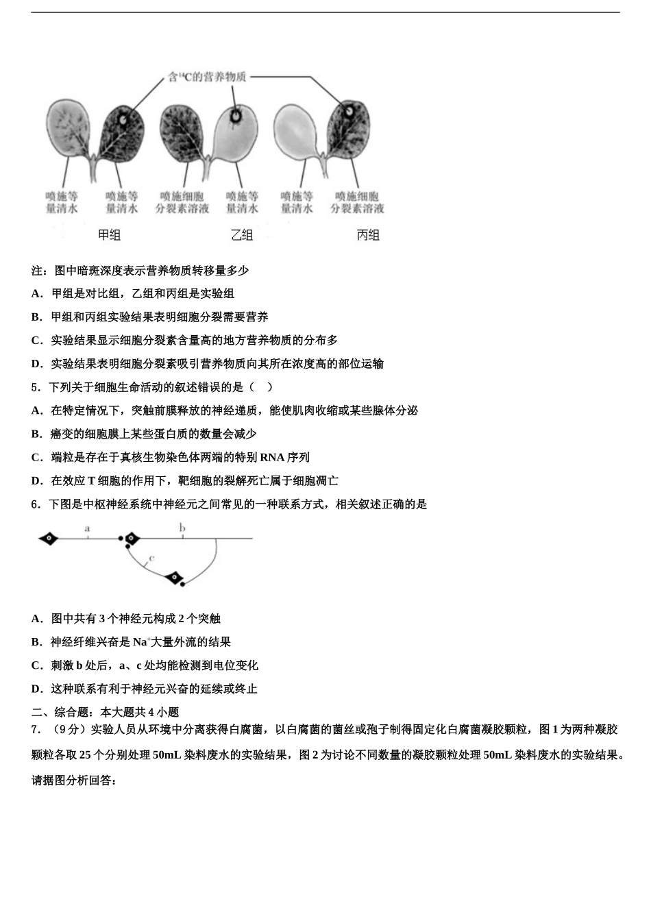 2024年河北省辛集中学高考生物一模试卷含解析_第2页