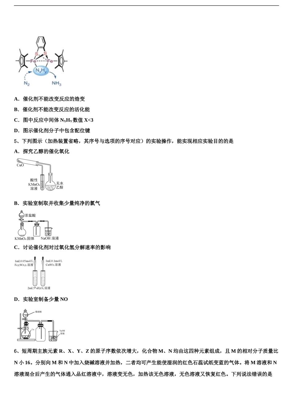 2024年河北省魏县五中高三第二次诊断性检测化学试卷含解析_第2页