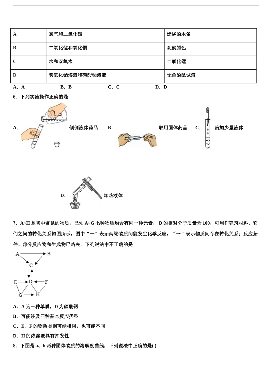 2024年河北石家庄市新华区第四十二中学中考二模化学试题含解析_第2页