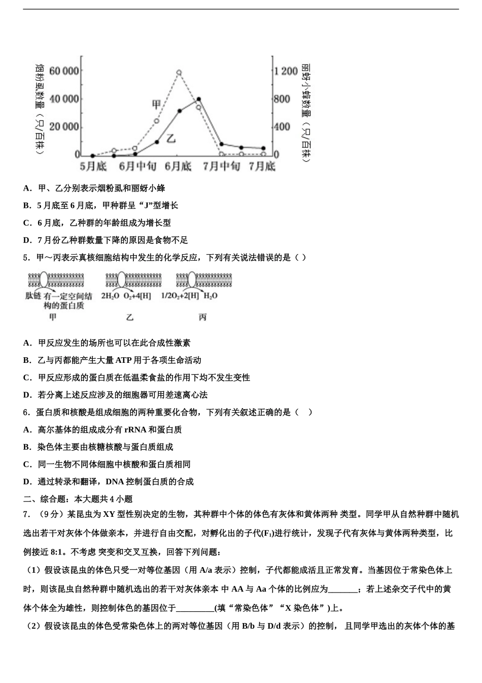 2024年河南省实验中学高考冲刺押题生物试卷含解析_第2页