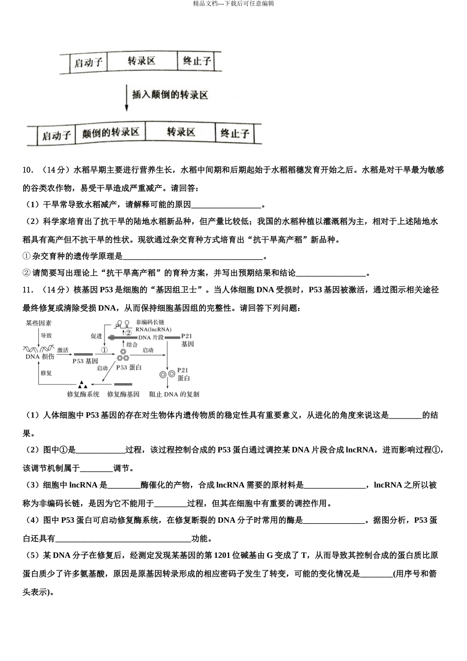 2024年河南省新乡市重点中学高考生物五模试卷含解析_第3页
