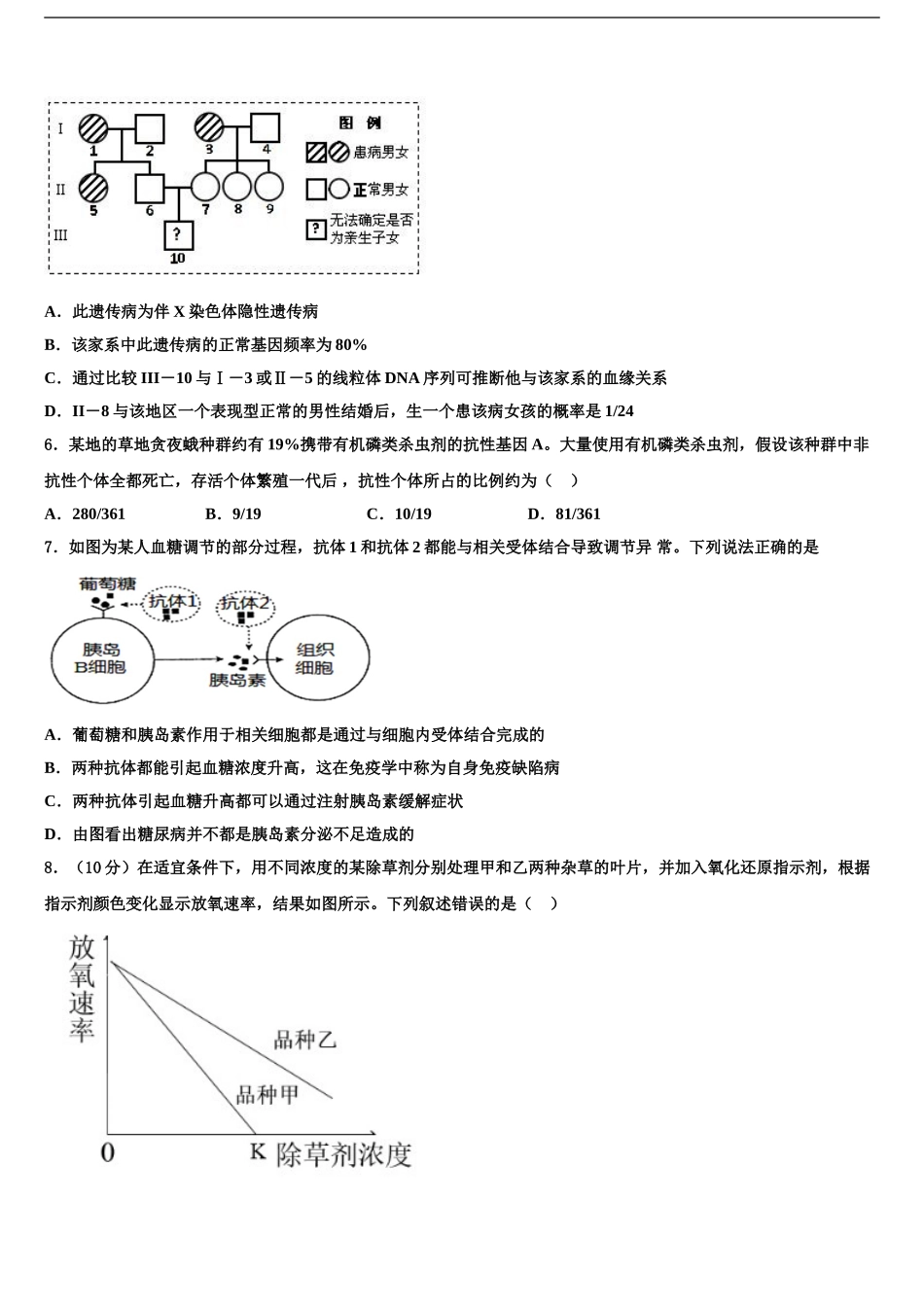 2024年河南省新蔡县高三冲刺模拟生物试卷含解析_第2页