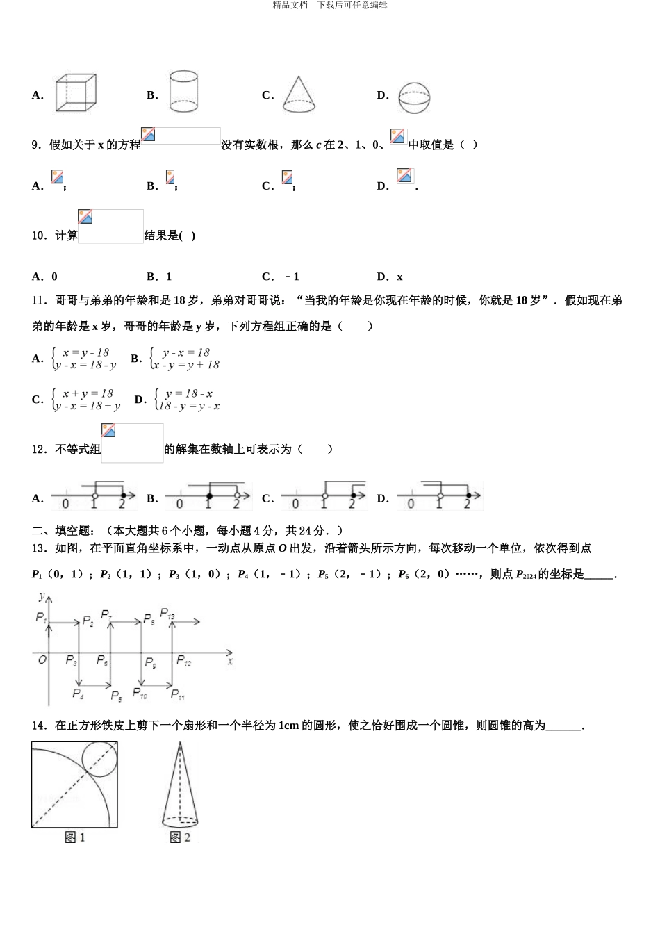2024年河南省洛阳市东方二中学中考数学押题卷含解析_第3页