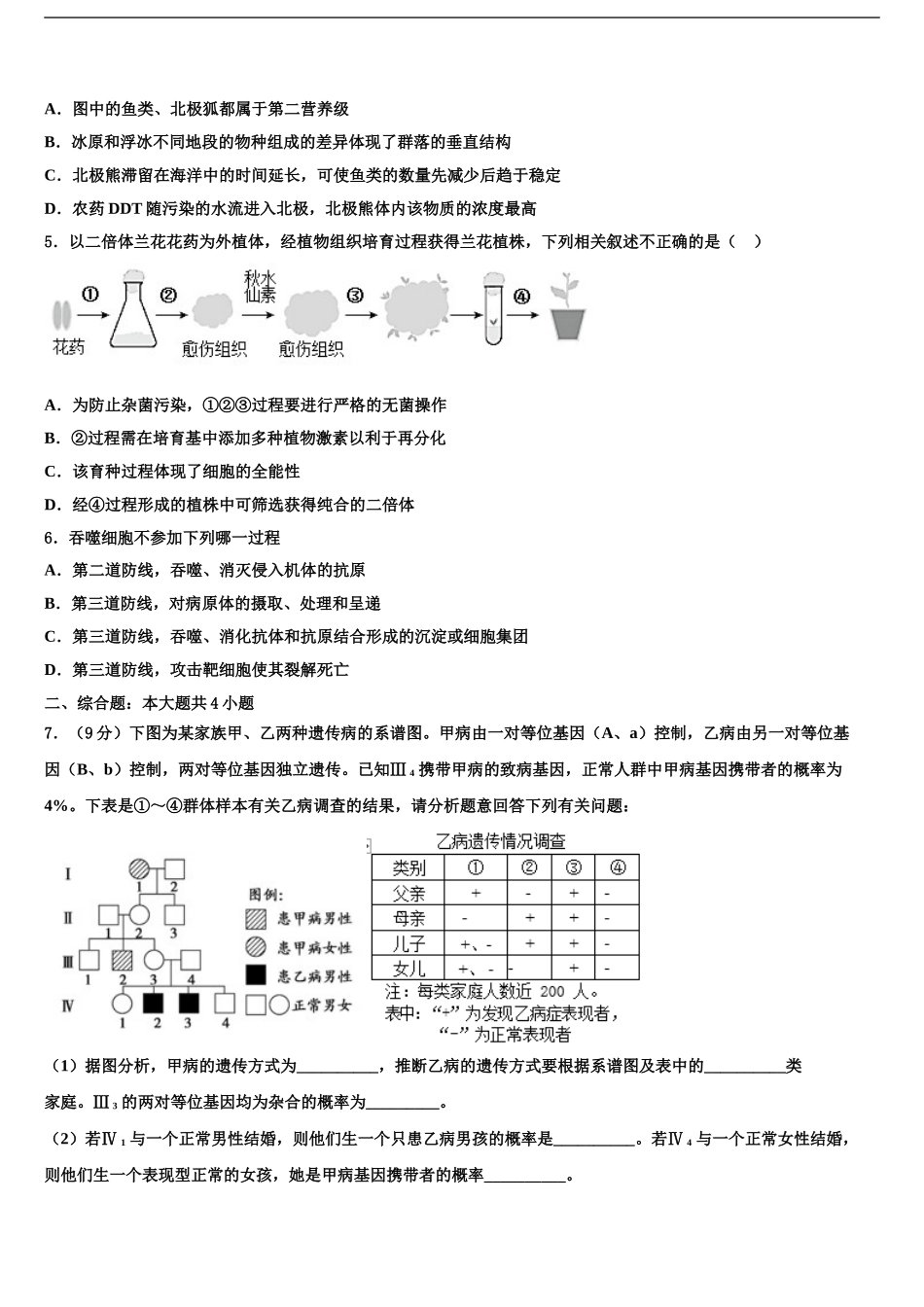 2024年河南省洛阳市偃师高级中学高考生物五模试卷含解析_第2页