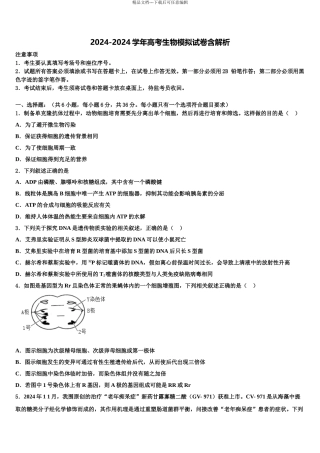 2024年河南省洛阳市高考全国统考预测密卷生物试卷含解析