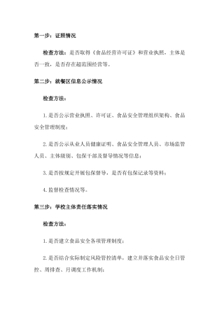 学校食堂检查“十步走”