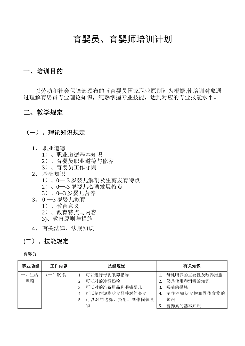 2025年育婴师培训计划与大纲_第2页
