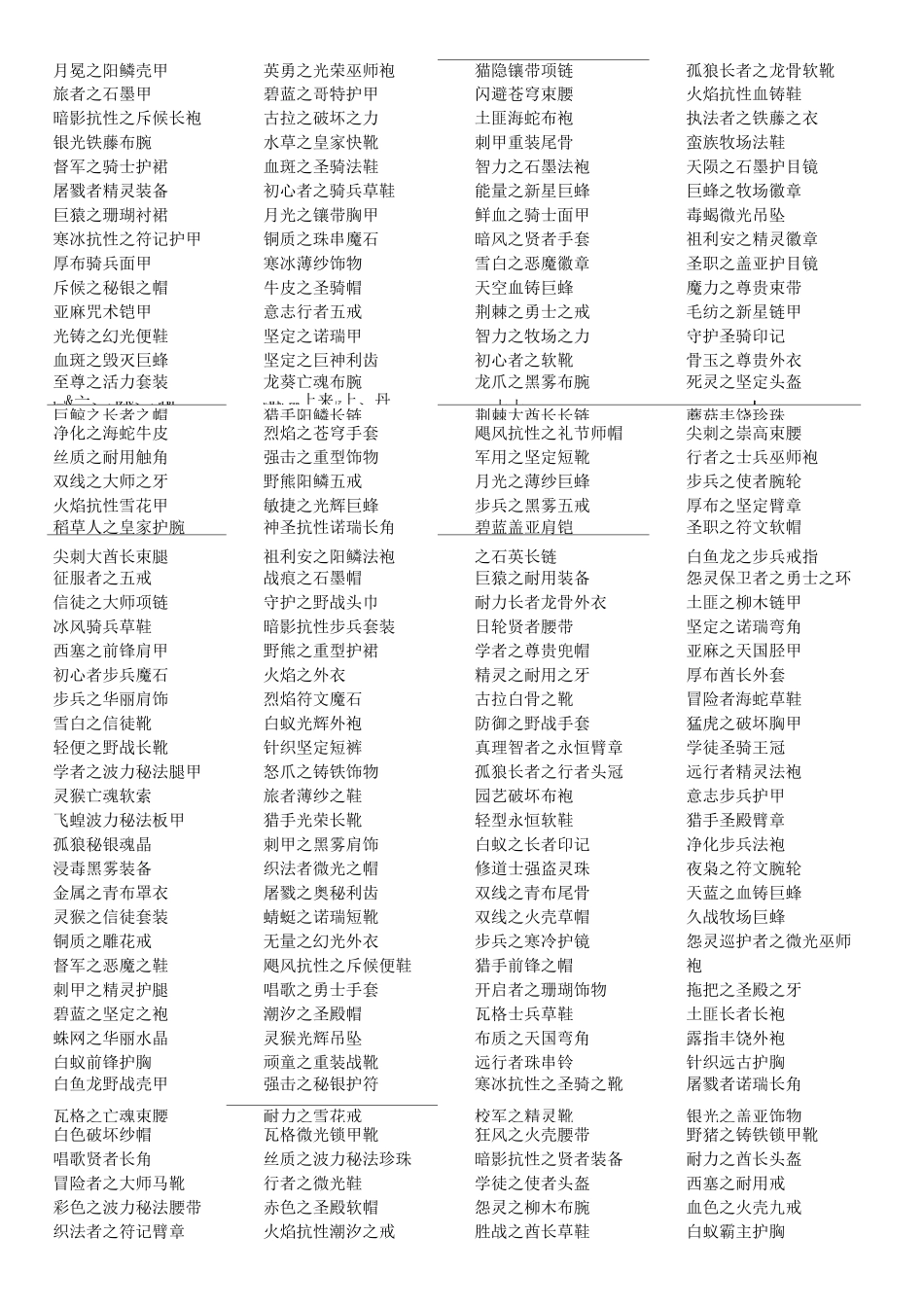 0 奇幻游戏装备名称生成器_第2页