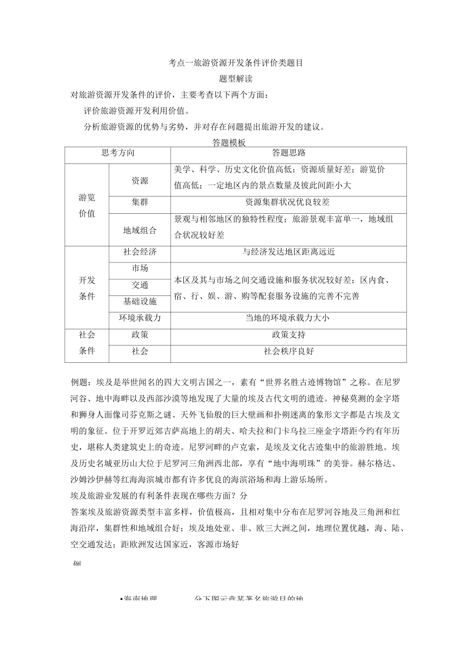旅游地理 常考知识点_第1页