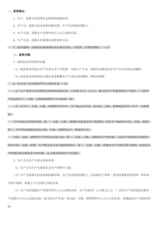 2025年新版政治经济学知识点详细版