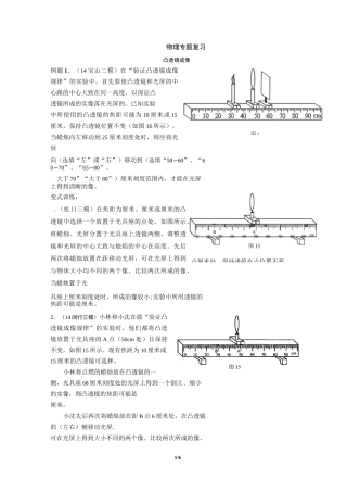 凸透镜成像专题复习
