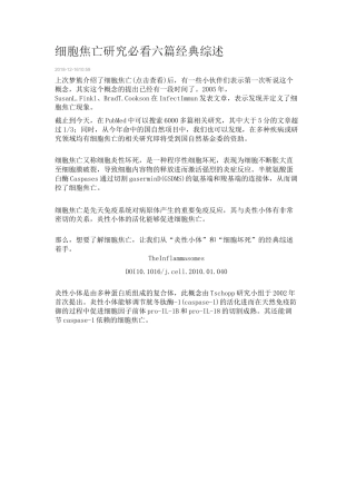 细胞焦亡介绍