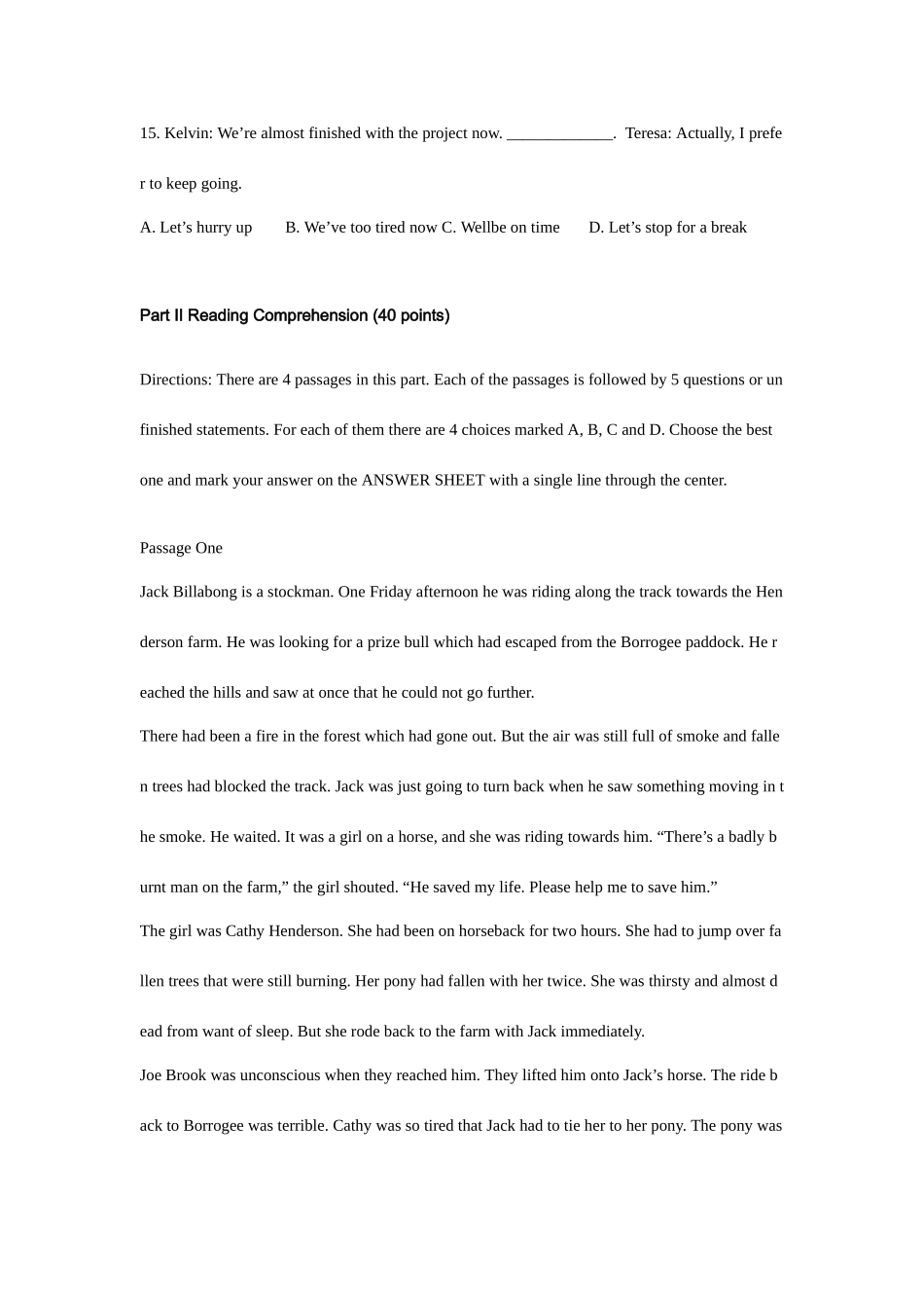 2025年广东省学位英语考试试题及答案_第3页