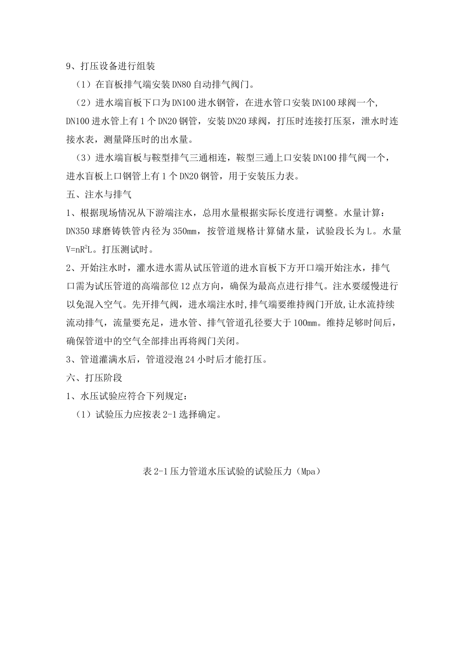 球墨铸铁管道水压试验方案_第2页