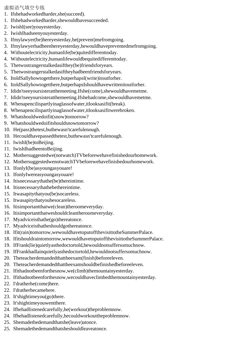 虚拟语气填空题含答案_第1页