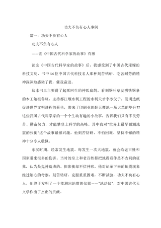 功夫不负有心人事例