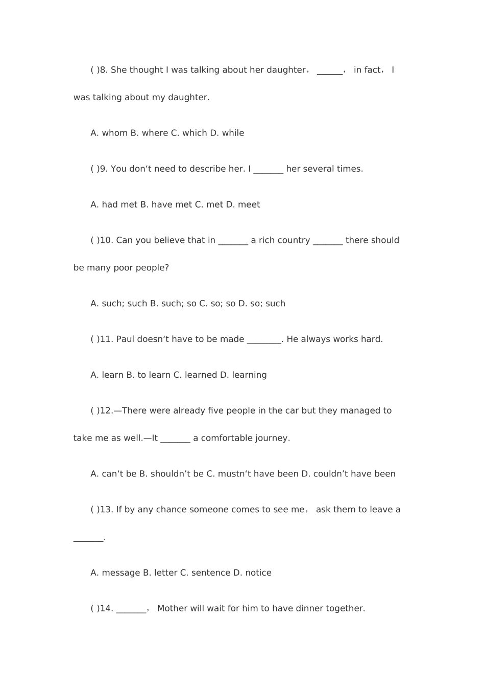 2025年河南成人高考高起点英语模拟试题_第2页