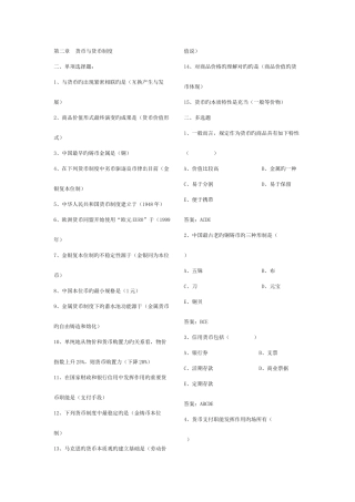 2025年戴国强货币金融学分章节题库