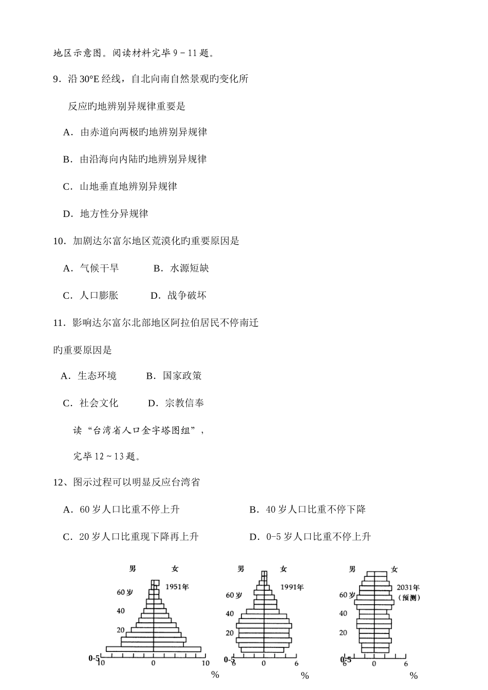 2025年江苏省天一中学高二地理学业水平测试模拟试卷_第3页