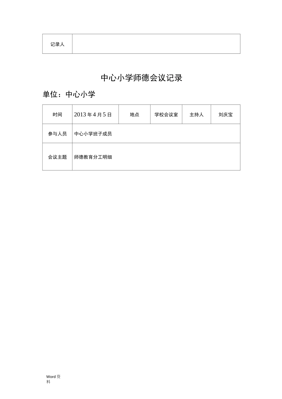 中心小学师德会议记录_第2页